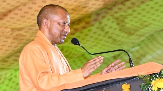 UP chief minister Yogi Adityanath at an event in the Maha Kumbh Mela area on Sunday. (HT) UP chief minister Yogi Adityanath at an event in the Maha Kumbh Mela area on Sunday. (HT)