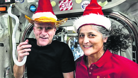 Christmas on the ISS. Sunita Williams and Butch Wilmore have now been stranded in space for exactly seven months. (NASA)(HT_PRINT) Christmas on the ISS. Sunita Williams and Butch Wilmore have now been stranded in space for exactly seven months. (NASA)(HT_PRINT)