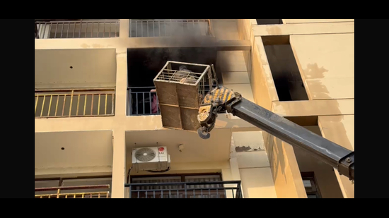 The blaze at an apartment of a residential complex in Lucknow last Thursday. (File) The blaze at an apartment of a residential complex in Lucknow last Thursday. (File)