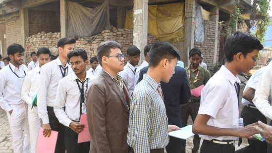 Regular students need to wear their school uniform to the exam centres, whereas private students need to wear light-coloured clothes.(Santosh Kumar )
