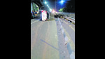 The collision below the Sector-20 flyover caused the police emergency response vehicle to flip multiple times. (HT Photo) The collision below the Sector-20 flyover caused the police emergency response vehicle to flip multiple times. (HT Photo)