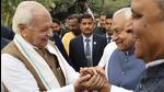 Bihar Governor Arif Mohammad Khan (left) with chief minister Nitish Kumar at the Raj Bhawan in Patna on Wednesday. (Santosh Kumar/ HT Photo) Bihar Governor Arif Mohammad Khan (left) with chief minister Nitish Kumar at the Raj Bhawan in Patna on Wednesday. (Santosh Kumar/ HT Photo)
