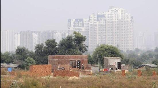 In January 2025, a joint operation by Noida authority, revenue department and police was carried out, and demolition of unauthorised buildings was carried in the area, said district administration officials. (HT Photo) In January 2025, a joint operation by Noida authority, revenue department and police was carried out, and demolition of unauthorised buildings was carried in the area, said district administration officials. (HT Photo)