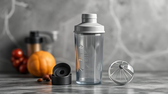 Leak-proof shaker bottle for smooth mixing and effortless hydration anywhere.
