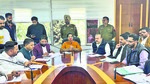 Mayor Inderjit Kaur holds a meeting with members of Municipal Karamchari Dal at MC Zone D office in Ludhiana on Tuesday. (HT PHOTO) Mayor Inderjit Kaur holds a meeting with members of Municipal Karamchari Dal at MC Zone D office in Ludhiana on Tuesday. (HT PHOTO)