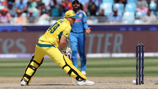 Steve Smith and Virat Kohli react to the bails not falling. (REUTERS)