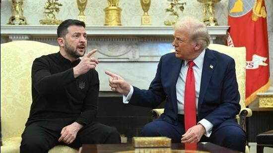 US President Donald Trump and Ukraine’s President Volodymyr Zelenskyy meet in the Oval Office of the White House on February 28. (AFP) US President Donald Trump and Ukraine’s President Volodymyr Zelenskyy meet in the Oval Office of the White House on February 28. (AFP)