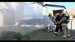 Firefighters in action during the mock drill at Verka Milk plant in Ludhiana on Thursday. (HT Photo) Firefighters in action during the mock drill at Verka Milk plant in Ludhiana on Thursday. (HT Photo)