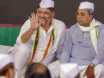 Hampi rape case: Karnataka Chief Minister Siddaramaiah and Deputy Chief Minister DK Shivakumar.(PTI) Hampi rape case: Karnataka Chief Minister Siddaramaiah and Deputy Chief Minister DK Shivakumar.(PTI)