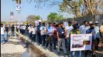 Over 500 residents from more than 22 housing societies, under the banner of the Wakad-Tathawade Housing Societies Forum, marched peacefully on Saturday. (HT PHOTO) Over 500 residents from more than 22 housing societies, under the banner of the Wakad-Tathawade Housing Societies Forum, marched peacefully on Saturday. (HT PHOTO)