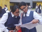 Students had a satisfactory smile when they stepped out of their examination halls.(HT Photo) Students had a satisfactory smile when they stepped out of their examination halls.(HT Photo)