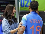 Anushka Sharma and Virat Kohli celebrating Team India's win at the Champions Trophy final 2025. Anushka Sharma and Virat Kohli celebrating Team India's win at the Champions Trophy final 2025.