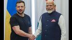 Prime Minister Narendra Modi with Ukraine President Volodymyr Zelenskyy in Italy in June 14, 2024. (PTI Photo) Prime Minister Narendra Modi with Ukraine President Volodymyr Zelenskyy in Italy in June 14, 2024. (PTI Photo)