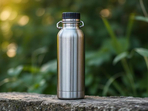 Sleek stainless steel water bottle keeps drinks cold, stylishly sustainable. Sleek stainless steel water bottle keeps drinks cold, stylishly sustainable.