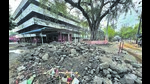Construction debris lying at the roadside near civil hospital in Ludhiana on Tuesday. (Gurpreet Singh/HT) Construction debris lying at the roadside near civil hospital in Ludhiana on Tuesday. (Gurpreet Singh/HT)
