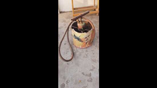 A firefighting tool set to be used during Holi in Daraganj. (HT Photo) A firefighting tool set to be used during Holi in Daraganj. (HT Photo)