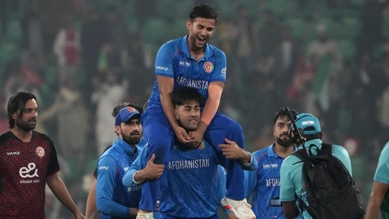 Afghanistan continued to hunt the heavyweights in the ICC events as this time they outclassed England in the group stage to declare that they are not pushovers anymore.(AP )