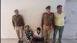 The accused in police custody in Panchkula on Thursday. (HT Photo) The accused in police custody in Panchkula on Thursday. (HT Photo)