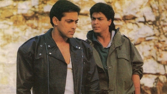 Shah Rukh Khan and Salman Khan worked together for the first time in Karan Arjun. Shah Rukh Khan and Salman Khan worked together for the first time in Karan Arjun.