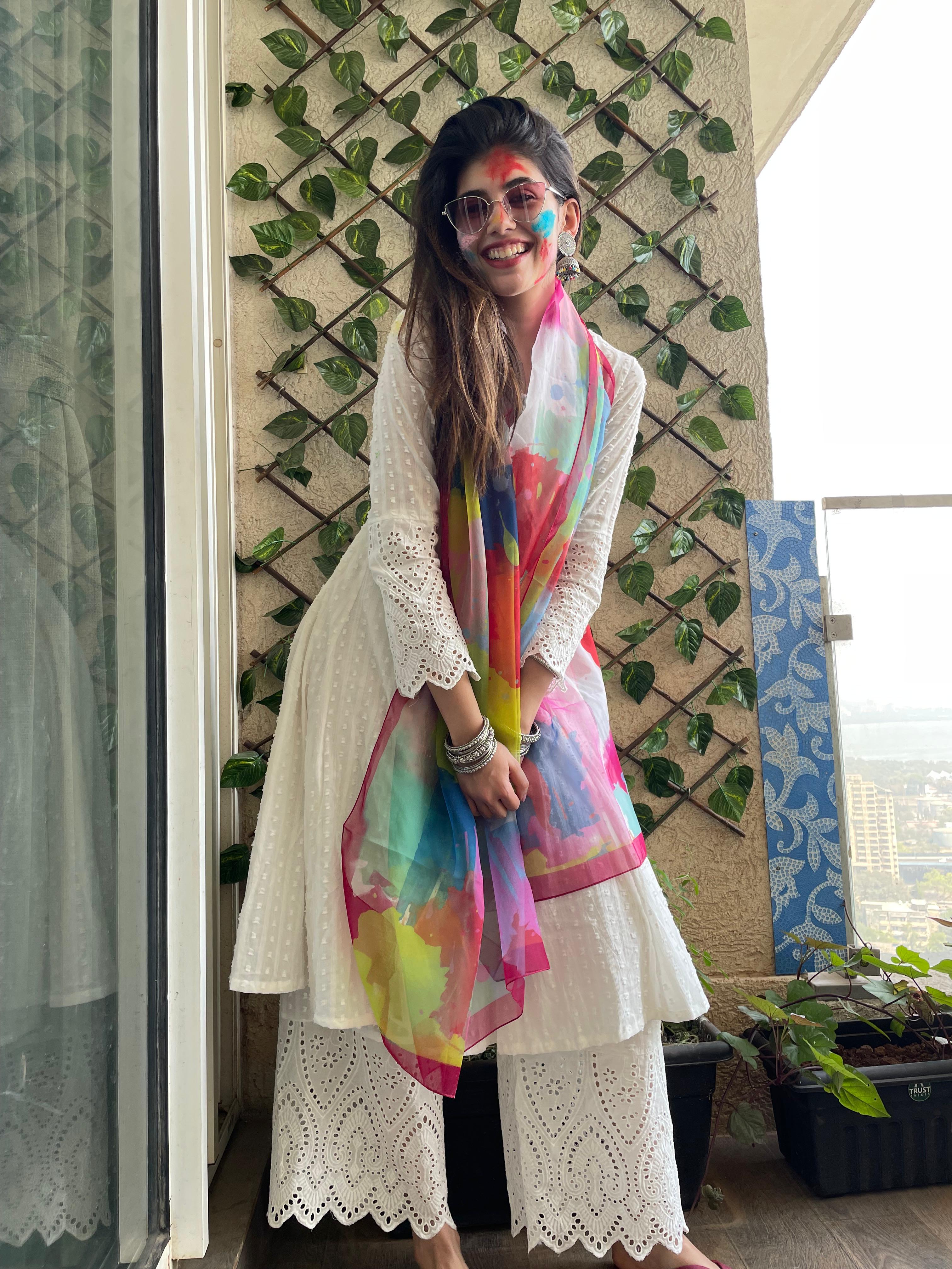 Sanjana Sanghi will indulge in playing Holi until evening. Sanjana Sanghi will indulge in playing Holi until evening.