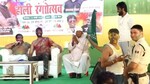 Tej Pratap Yadav celebrated Holi with party workers at his official residence in Patna on Saturday (X/PTI) Tej Pratap Yadav celebrated Holi with party workers at his official residence in Patna on Saturday (X/PTI)