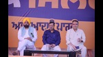 Punjab CM Bhagwant Mann and AAP national convener Arvind Kejriwal along with party’s Ludhiana West bypoll candidate Rajya Sabha member Sanjeev Arora public in Ludhiana on Monday. (HT) Punjab CM Bhagwant Mann and AAP national convener Arvind Kejriwal along with party’s Ludhiana West bypoll candidate Rajya Sabha member Sanjeev Arora public in Ludhiana on Monday. (HT)