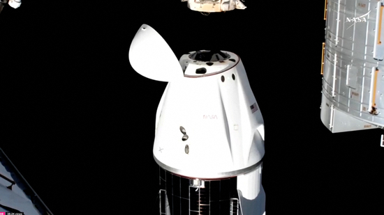 A SpaceX Crew Dragon capsule carrying Butch Wilmore and Sunita Williams undocks from the ISS to begin a journey to return to Earth on March 18, 2025, in this still image taken from video.(REUTERS)