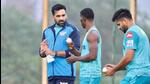 LSG mentor Zaheer Khan during a practice session. (HT) LSG mentor Zaheer Khan during a practice session. (HT)