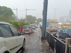 Bengaluru roads get flooded after Saturday rains and traffic came to a stand still. Bengaluru roads get flooded after Saturday rains and traffic came to a stand still.