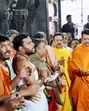 Fadnavis offered prayers at the Trimbakeshwar temple on Sunday. (PTI) Fadnavis offered prayers at the Trimbakeshwar temple on Sunday. (PTI)