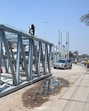 GMDA installs an FOB on NH 48 at Narsinghpur near cloverleaf interchange in Gurugram on Sunday. (Parveen Kumar/HT Photo) GMDA installs an FOB on NH 48 at Narsinghpur near cloverleaf interchange in Gurugram on Sunday. (Parveen Kumar/HT Photo)