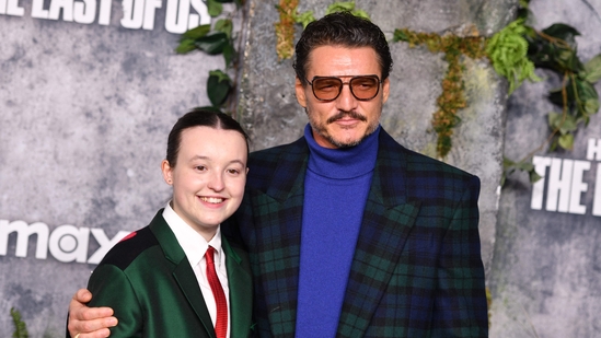 Chilean-US actor Pedro Pascal (R) and British actor Bella Ramsey attend the premiere of HBO's "The Last of Us", Season 2, at the TCL Chinese theatre in Hollywood, California, March 24, 2025. (Photo by Chris DELMAS / AFP)(AFP)