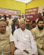 Rashtriya Janata Dal (RJD) chief Lalu Prasad Yadav, Samajwadi Party (SP) MP Mohibbullah Nadvi and All India Muslim Personal Law Board (AIMPLB) members during the latter’s dharna over the Waqf Amendment Bill 2024, in Patna, on Wednesday. (PTI) Rashtriya Janata Dal (RJD) chief Lalu Prasad Yadav, Samajwadi Party (SP) MP Mohibbullah Nadvi and All India Muslim Personal Law Board (AIMPLB) members during the latter’s dharna over the Waqf Amendment Bill 2024, in Patna, on Wednesday. (PTI)