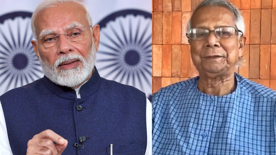 Prime Minister Narendra Modi wrote a letter to Bangladesh's Chief Adviser Muhammad Yunus.(PTI) Prime Minister Narendra Modi wrote a letter to Bangladesh's Chief Adviser Muhammad Yunus.(PTI)