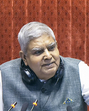 Rajya Sabha Chairman Jagdeep Dhankhar conducts the proceedings of the house during the Budget session of Parliament. (ANI) Rajya Sabha Chairman Jagdeep Dhankhar conducts the proceedings of the house during the Budget session of Parliament. (ANI)