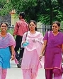 Women students on a varsity campus in Prayagraj Women students on a varsity campus in Prayagraj