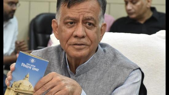 Addressing concerns over space constraints in the current legislature building, Uttar Pradesh assembly speaker Satish Mahana said the upcoming legislature complex will resolve multiple issues. (Sourced) Addressing concerns over space constraints in the current legislature building, Uttar Pradesh assembly speaker Satish Mahana said the upcoming legislature complex will resolve multiple issues. (Sourced)