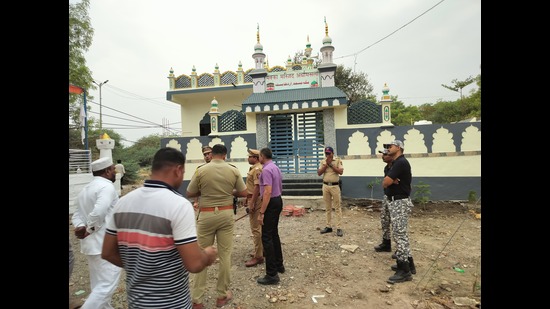 Mecca Mosque, located near Sayyad Badshah Dargah, had recently undergone restoration work. (HT PHOTO) Mecca Mosque, located near Sayyad Badshah Dargah, had recently undergone restoration work. (HT PHOTO)