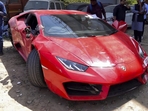 The Lamborghini car that hit two labourers, causing them serious injuries, near Noida Sector 94, Monday, March 31, 2025.
(PTI) The Lamborghini car that hit two labourers, causing them serious injuries, near Noida Sector 94, Monday, March 31, 2025.
(PTI)