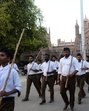 RSS members taking part in Path Sanchalan in Kashi on Sunday. (Rajesh Kumar/HT) RSS members taking part in Path Sanchalan in Kashi on Sunday. (Rajesh Kumar/HT)