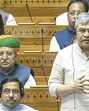 Railway minister Ashwini Vaishnaw speaks in the Lok Sabha on Wednesday. (Sansad TV) Railway minister Ashwini Vaishnaw speaks in the Lok Sabha on Wednesday. (Sansad TV)