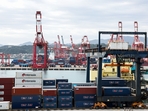 Containers and cranes are seen at the Port of Keelung in Taiwan. (AFP) Containers and cranes are seen at the Port of Keelung in Taiwan. (AFP)