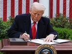 US President Donald Trump announced that all the good coming to the US will go through at least 10 per cent reciprocal tariffs.(Reuters) US President Donald Trump announced that all the good coming to the US will go through at least 10 per cent reciprocal tariffs.(Reuters)