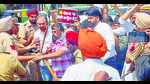 Youth Congress leaders protest at Gill Road in Ludhiana on Thursday. (HT Photo) Youth Congress leaders protest at Gill Road in Ludhiana on Thursday. (HT Photo)