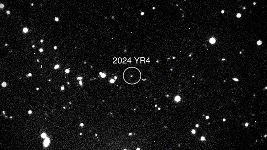 The asteroid 2024 YR4 has a 2% chance of striking the moon in 2032.(via AFP) The asteroid 2024 YR4 has a 2% chance of striking the moon in 2032.(via AFP)