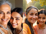 Instagram user Pranav Vijayan took help of AI to create some adorable pictures of Bollywood actors showing their past and future. Fans picked who they think look best in both versions. (Instagram: @pranavvijayan) Instagram user Pranav Vijayan took help of AI to create some adorable pictures of Bollywood actors showing their past and future. Fans picked who they think look best in both versions. (Instagram: @pranavvijayan)