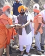 Balbir Singh Seechewal and Hardeep Singh Mundian during the ceremonial initiation of construction project in Ludhiana. (HT Photo) Balbir Singh Seechewal and Hardeep Singh Mundian during the ceremonial initiation of construction project in Ludhiana. (HT Photo)