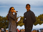 Sophie Choudry and Hrithik Roshan during his meet-and-greet event in Dallas on Saturday. Sophie Choudry and Hrithik Roshan during his meet-and-greet event in Dallas on Saturday.