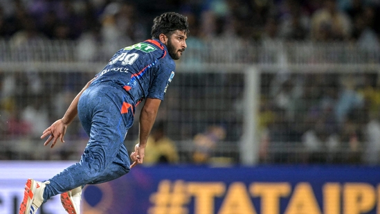 Shardul Thakur took the key wickets of Ajinkya Rahane and Andre Russell, helping LSG stage a memorable comeback in the contest against KKR. Shardul Thakur also bowled a 11-ball over, bowling five wides in a row. (AFP)