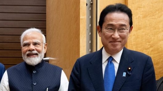 Japanese Prime Minister Fumio Kishida and Indian Prime Minister Narendra Modi during the Quad Leaders Summit at Kantei in Tokyo (AFP) (File)(HT_PRINT) Japanese Prime Minister Fumio Kishida and Indian Prime Minister Narendra Modi during the Quad Leaders Summit at Kantei in Tokyo (AFP) (File)(HT_PRINT)